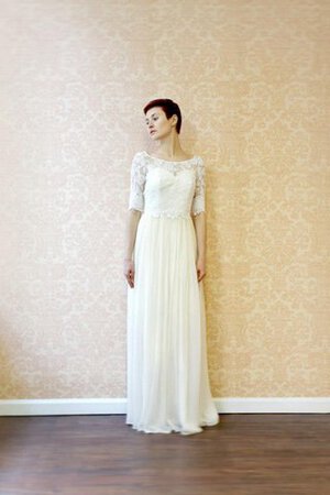 Reißverschluss Juwel Ausschnitt plissiertes luxus legeres bescheidenes Brautkleid - Bild 4
