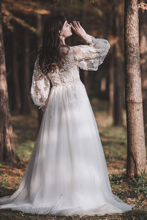 Wunderschönen Sweep Zug Satin Prächtiges Pompöse Brautkleid - Bild 3
