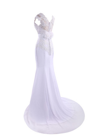 Outdoor natürliche Taile romantisches legeres Brautkleid mit Falte Mieder mit Rosette - Bild 8