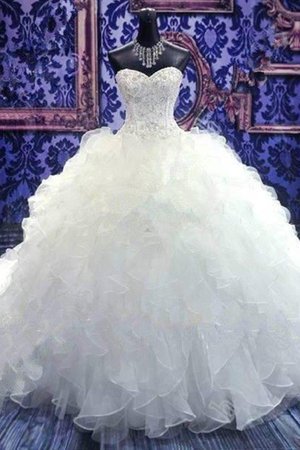 Robe de mariée jusqu'au sol passionnant ruchés plongeants de mode de bal sexy - Photo 4