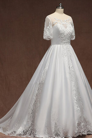 Satin Bezaubernd Schick Brautkleid aus Tüll mit Perlen - Bild 4
