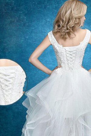Meerjungfrau Stil hoch niedrig Tüll informelles Brautkleid mit Perlen mit Applikation - Bild 4