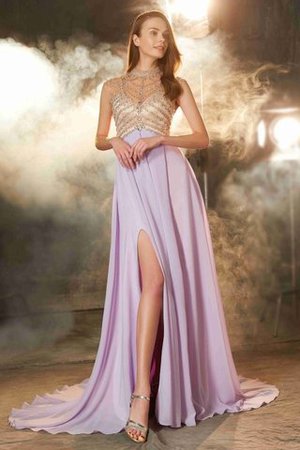 Prinzessin A Linie Hoher Kragen Anständiges Abendkleid ohne Ärmeln - Bild 1