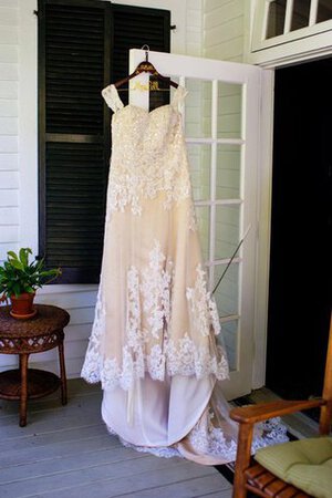 Robe de mariée elégant avec manche épeules enveloppants avec zip col en forme de cœur - Photo 4