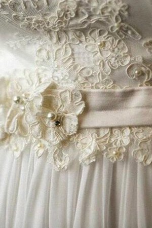 Spitze Perlenbesetztes Chiffon langes Brautkleid mit Bordüre mit Blume - Bild 3