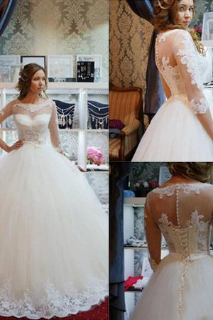 Absorbierend Gesticktes Prächtiges Romantisches Brautkleid mit Natürlicher Taille - Bild 1