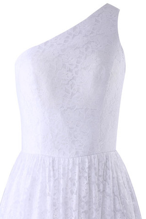 Natürliche Taile A-Line schlichtes mini Brautkleid mit Reißverschluss mit Mitte Rücken - Bild 2