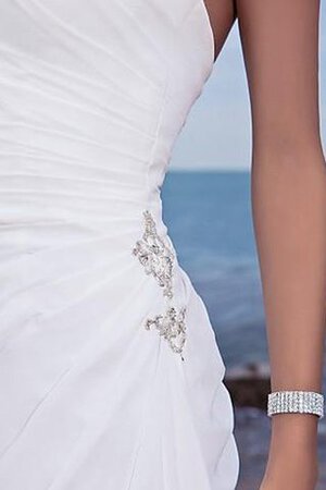 Etui Beach Stil natürliche Taile Brautkleid mit Perlen ohne Ärmeln - Bild 4