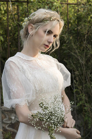Spitze Fantastisch Anständiges Bodenlanges Brautkleid mit Hohem Kragen - Bild 9