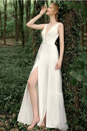 Umwerfend Sittsames Sexy Brautkleid mit Reißverschluss mit Bordüre - Bild 2
