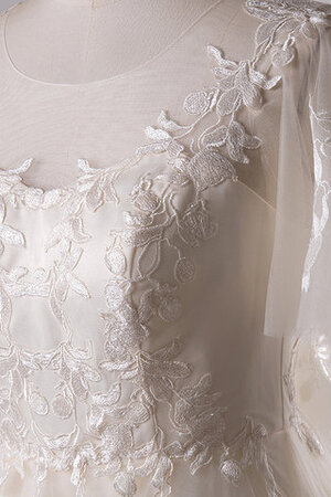 A-Line Attraktiv Anständiges Luxus Brautkleid mit Schaufel Ausschnitt - Bild 4