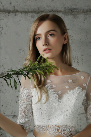 Schön Romantisches Bodenlanges Brautkleid mit Knöpfen mit Gericht Schleppe - Bild 3