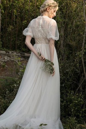 Spitze Fantastisch Anständiges Bodenlanges Brautkleid mit Hohem Kragen - Bild 5
