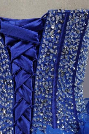 Ärmelloses normale Taille Organza Perlenbesetztes langes Quinceanera Kleid mit Bordüre - Bild 6