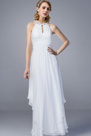 Ärmelloses zeitloses Reißverschluss Nackenband luxus schlichtes Brautkleid - Bild 1