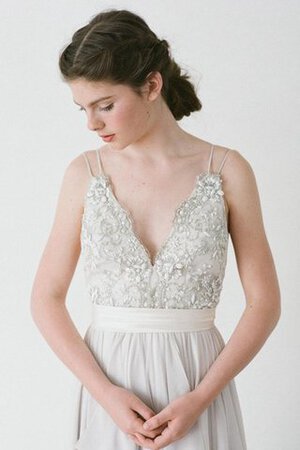 Ärmellos Sweep train Perlenbesetztes bescheidenes attraktives Brautkleid mit offenen Rücken - Bild 4