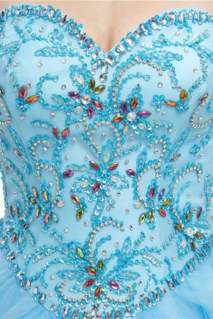 Blendend Bodenlanges Romantisches Quinceanera Kleid mit Rücken Schnürung aus Satin - Bild 4