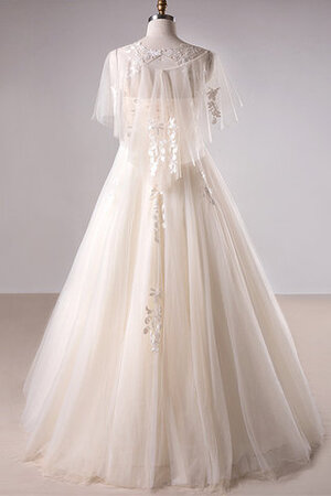 A-Line Attraktiv Anständiges Luxus Brautkleid mit Schaufel Ausschnitt - Bild 3