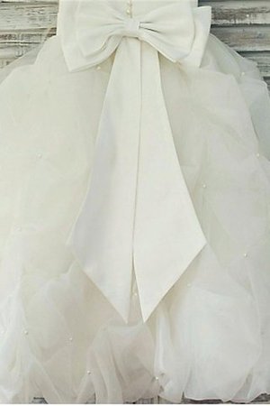 Robe de cortège enfant naturel col u profond de mode de bal avec fleurs en organza - Photo 3