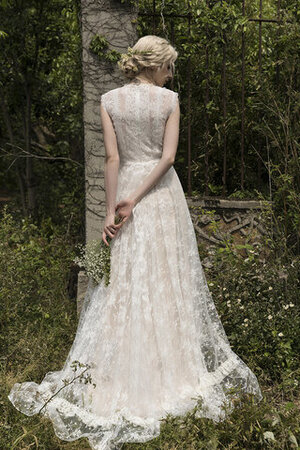 Prinzessin Hoher Kragen Anmutig Schick Brautkleid aus Satin - Bild 4