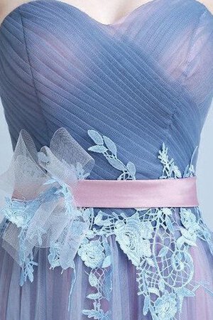 Ärmellos plissiertes Vintage romantisches Brautjungfernkleid mit Sweep zug aus Tüll - Bild 5