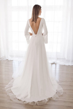 A-Linie Unverwechselbar Normale Taille Einfaches Brautkleid mit Langen Ärmeln - Bild 2