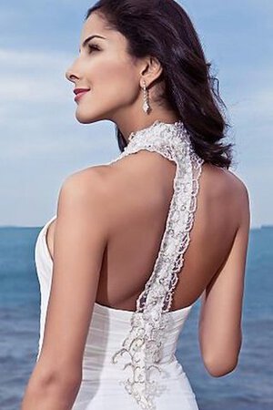 Etui Beach Stil natürliche Taile Brautkleid mit Perlen ohne Ärmeln - Bild 3