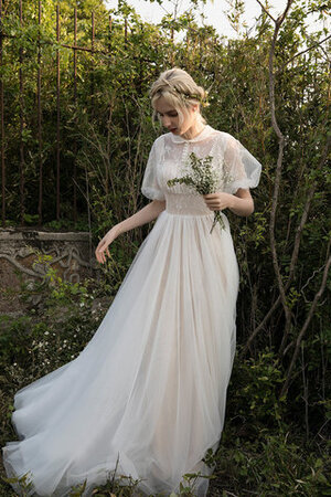 Spitze Fantastisch Anständiges Bodenlanges Brautkleid mit Hohem Kragen - Bild 8