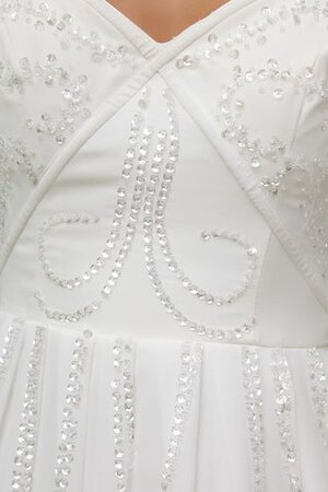A-Linie Perlenbesetztes plissiertes Spaghetti Träger schlichtes legeres Brautkleid - Bild 3