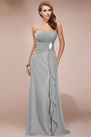 Ärmelloses Perlenbesetztes Etui Brautjungfernkleid mit Empire Taille mit Rüschen - Bild 27