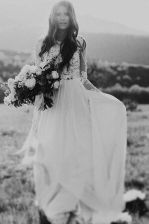 Vintage A-Line Reißverschluss lange Ärmeln konservatives extravagantes Brautkleid - Bild 4