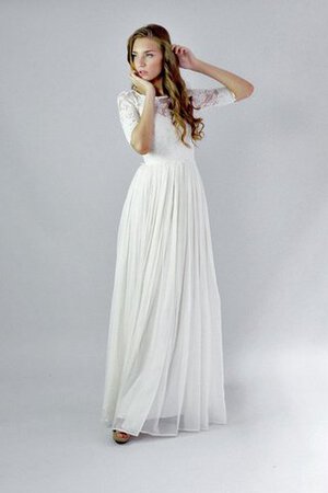 Reißverschluss Juwel Ausschnitt plissiertes luxus legeres bescheidenes Brautkleid - Bild 5