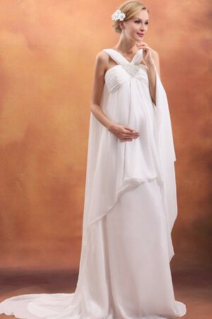Chiffon Engelhaft Ärmelloses Stilvolles Brautkleid mit Empire Tailler - Bild 4