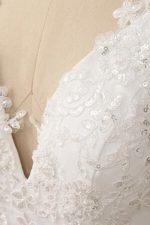Robe de mariée avec zip de traîne courte satin en simulation gracieux naturel - Photo 5