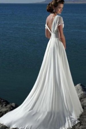 Garten Strand normale Taille attraktives Brautkleid mit V-Ausschnitt ohne Ärmeln - Bild 2