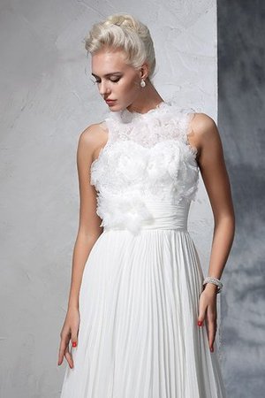A-Line Hoher Ausschnitt Chiffon Extravagantes Brautkleid ohne Ärmeln - Bild 5