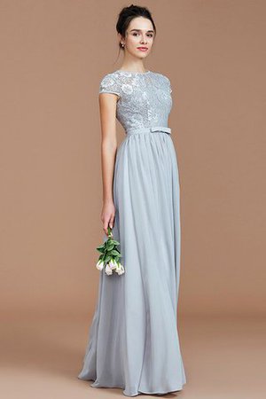 Chiffon Prinzessin Juwel Ausschnitt Brautjungfernkleid mit Reißverschluss mit Bordüre - Bild 2