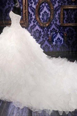 Robe de mariée jusqu'au sol passionnant ruchés plongeants de mode de bal sexy - Photo 3