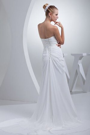 Chiffon a linie Herz-Ausschnitt langes glamouröses Brautkleid mit Plissierungen - Bild 8
