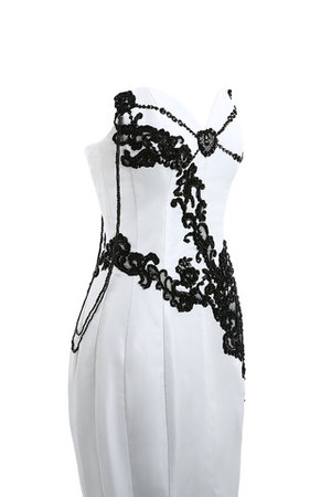 Gericht Schleppe Taft ewiges swing einfaches Brautkleid mit Bordüre - Bild 5
