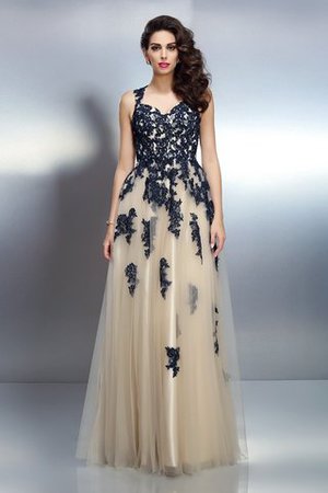 Prinzessin A-Line Glamouröses Anständiges Abendkleid ohne Ärmeln - Bild 1