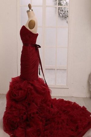 Rückenfreies Meerjungfrau Stil Herz-Ausschnitt Brautkleid mit Schleife mit kreuz - Bild 3