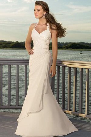 Neckholder Herz-Ausschnitt stilvolles Elegantes einfaches Brautkleid ohne Ärmeln - Bild 1