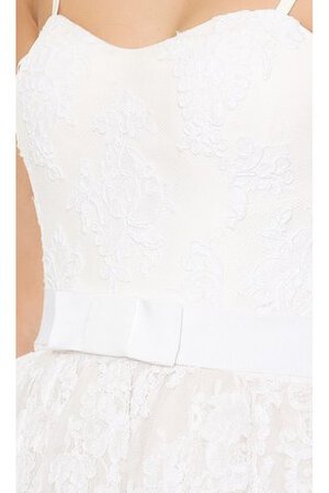 Spitze Reißverschluss Spaghetti Träger bescheidenes Brautkleid mit Gürtel mit Bordüre - Bild 4
