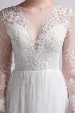 Blendend Klassisches A-Line Sittsames Brautkleid mit Langen Ärmeln - Bild 8