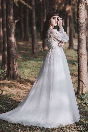 Wunderschönen Sweep Zug Satin Prächtiges Pompöse Brautkleid - Bild 4