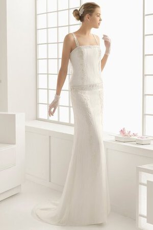 Tiefe Taile attraktives langes informelles Brautkleid mit Applike mit Sweep zug - Bild 1