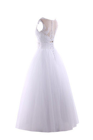 Sweep Zug Perlenbesetztes formelles bezauberndes Brautkleid mit Spitze mit Kristall - Bild 8