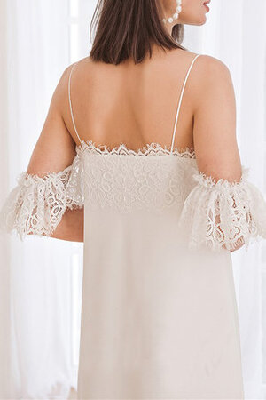 Ausgezeichnet Rückenfreies Natürliche Taile Ärmellos Mini Brautkleid - Bild 4