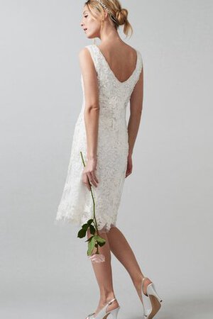 Etui Ärmelloses plissiertes knielanges prächtiges Brautkleid mit Applike - Bild 2